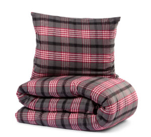 Sengesett Skaveröd Garnfarget Flanell, Resirkulert