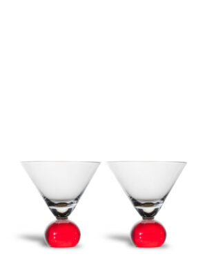 Glass Spice, klar/rød, 2-pk.