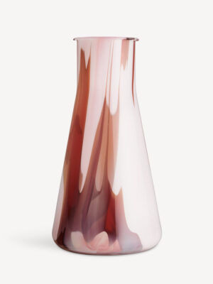 Lab erlenmeyer vase rød/hvit/rosa 305mm