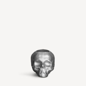 STILL LIFE METALLIC SKULL SILVER VOTIVE D 115MM